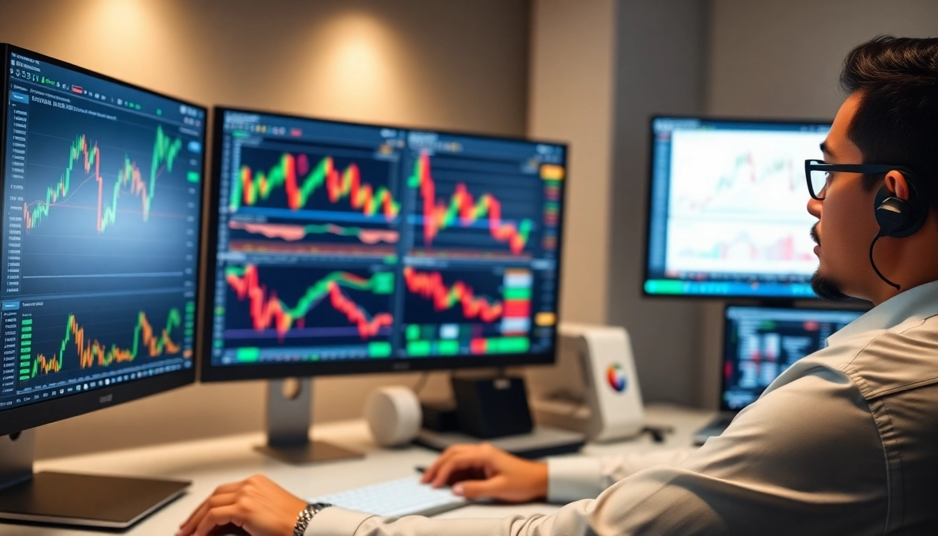 Trading view platform showing detailed financial charts with technical analysis tools for traders